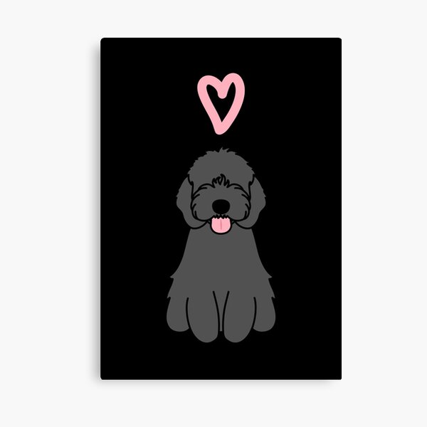 Love Black cockapoo Dog Canvas Print