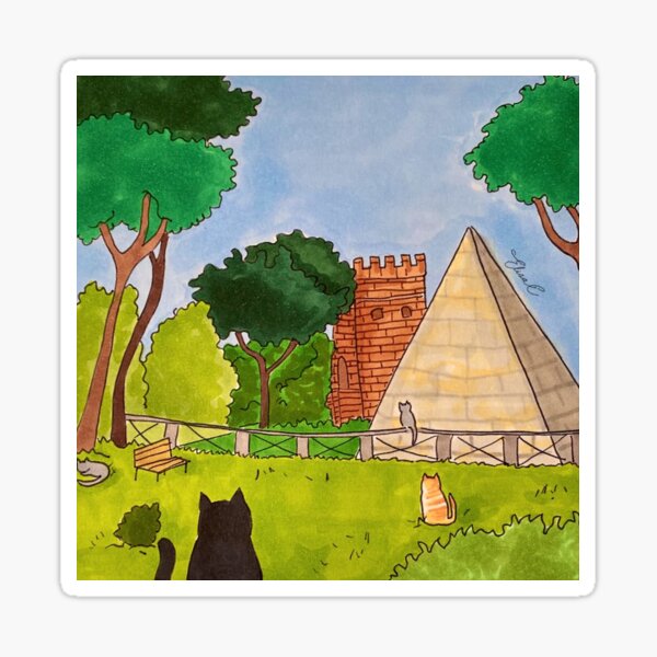 Journal of a Cat in Rome - Piramide Sticker