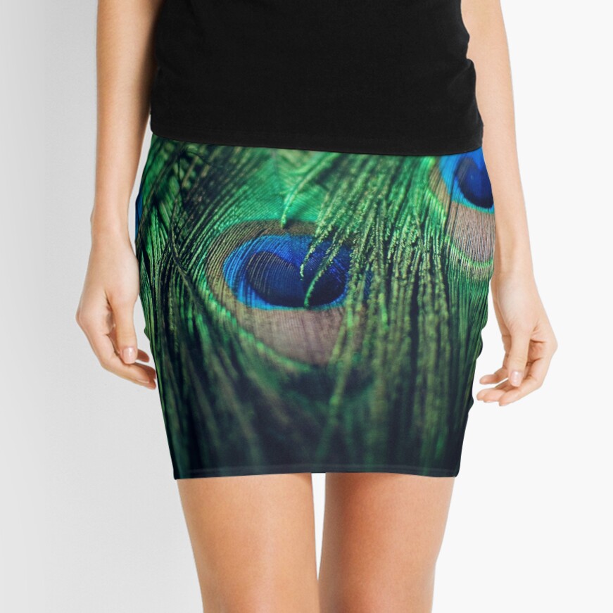 Peacock Feathers Mini Skirt