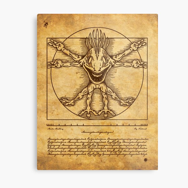 Vitruvian Murloc Metal Print