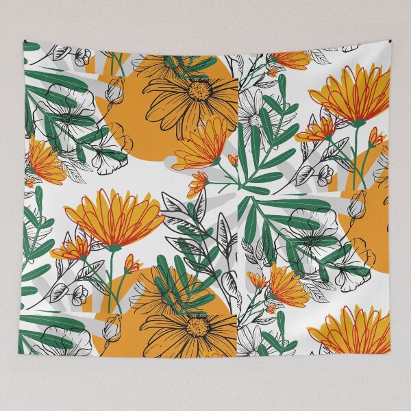 Item preview, Many Sunflowers Yellow Green Print  designed and sold by BohoMoon.