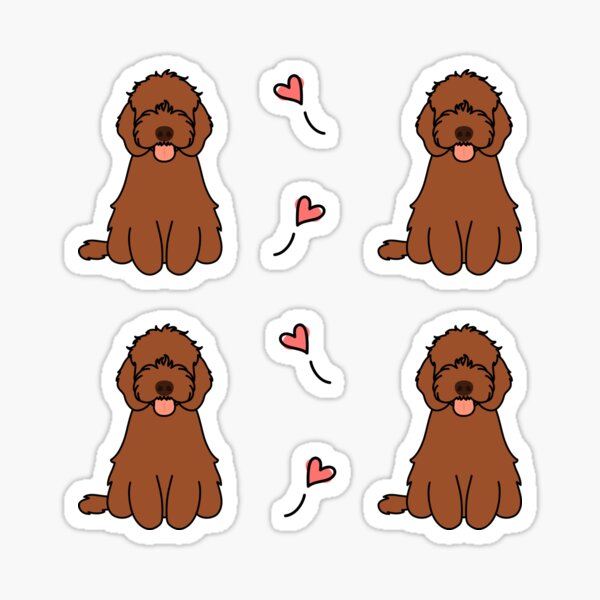 Item preview, Love Kawaii Red Ruby Cockapoo Cavapoo Cavoodle Dog designed and sold by Lulupainting.