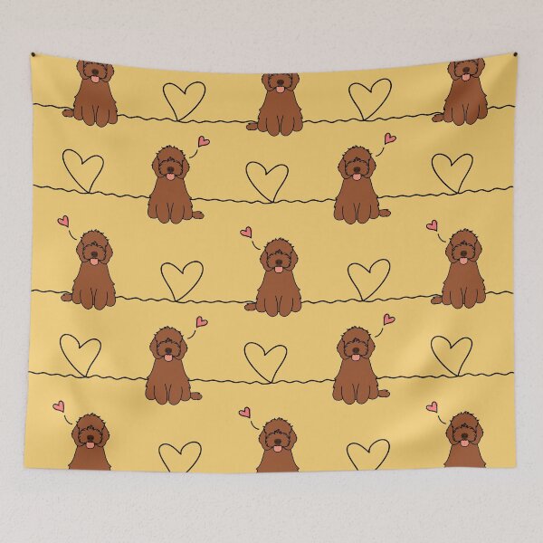 Item preview, Love Kawaii Red Ruby Cockapoo Cavapoo Cavoodle Dog designed and sold by Lulupainting.