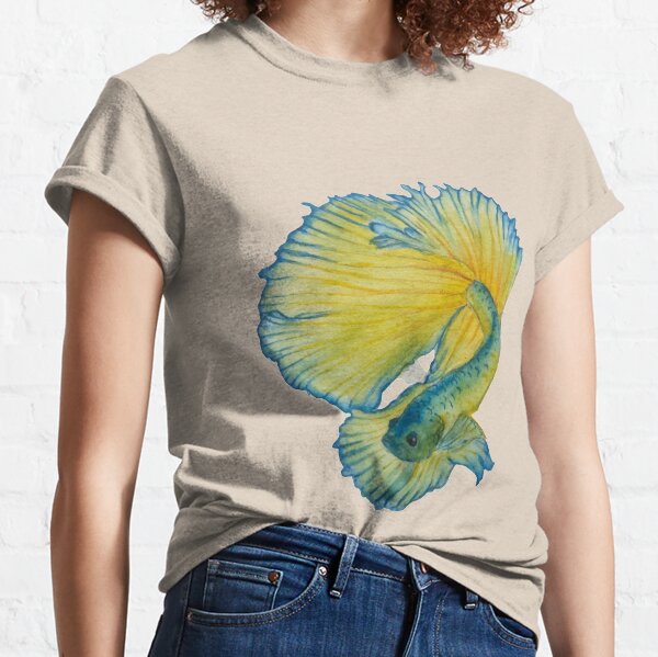 Yellow and Blue Betta fish Classic T-Shirt