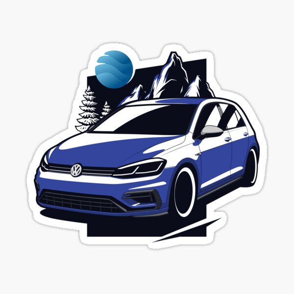 Blauer Golf R. Sticker