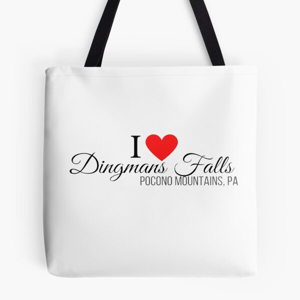 Item preview, I Heart Dingmans Falls, Pocono Mountains, PA, black text designed and sold by Rabbitti.