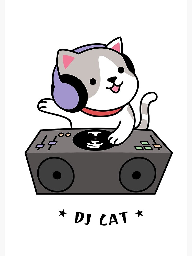 Dj rainbow cat | Spiral Notebook