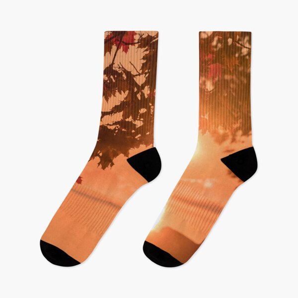 Item preview, Dreamy Autumn - Lakeside Sunset in Bold Tangerine Cinnamon and Mahogany designed and sold by Georgia Mizuleva.