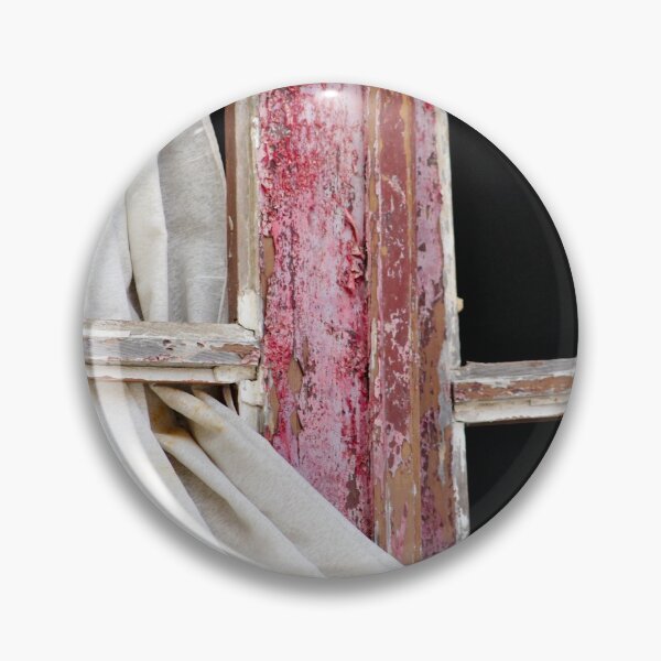 Item preview, Red Window Frame with White Curtain  Closeup designed and sold by worldways.