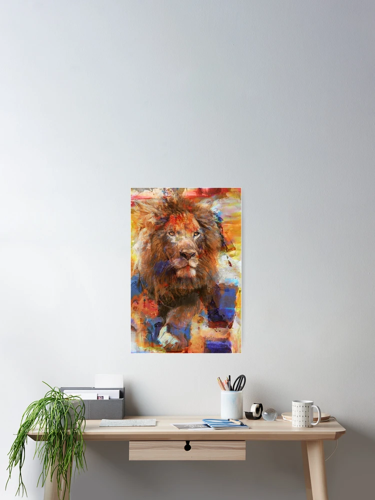 Thumbnail 2 of 3, Poster, Abstract Lion designed and sold by TimeWastingHero.