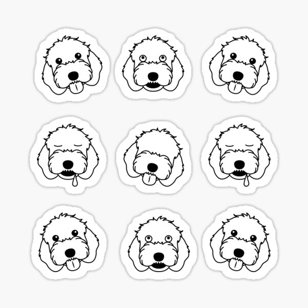 Item preview, Black and White Cockapoo Cavapoo Cavoodle Dog Emoji designed and sold by Lulupainting.
