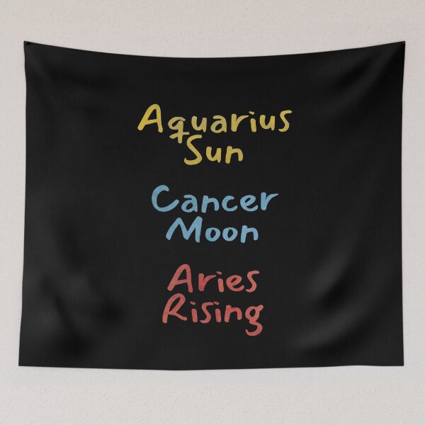 Item preview, Aquarius Sun Cancer Moon Aries Rising Text designed and sold by leomooncreates.