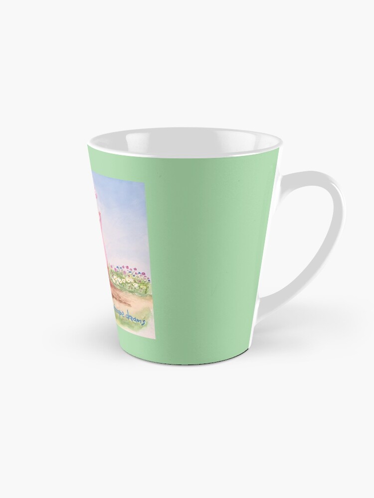 Thumbnail 1 of 4, Coffee Mug, Poppit was happy with landscape dreams (illustrated by Des Mitchell) designed and sold by denniepasion1.