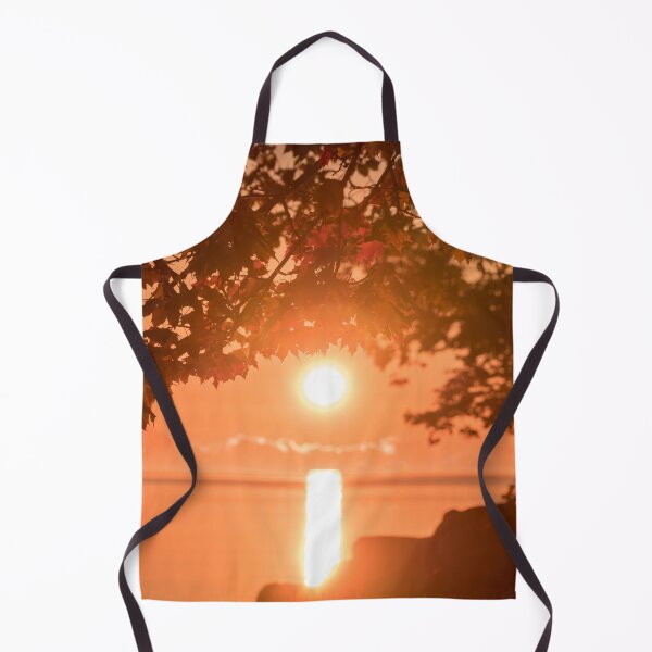 Item preview, Dreamy Autumn - Lakeside Sunset in Bold Tangerine Cinnamon and Mahogany designed and sold by Georgia Mizuleva.