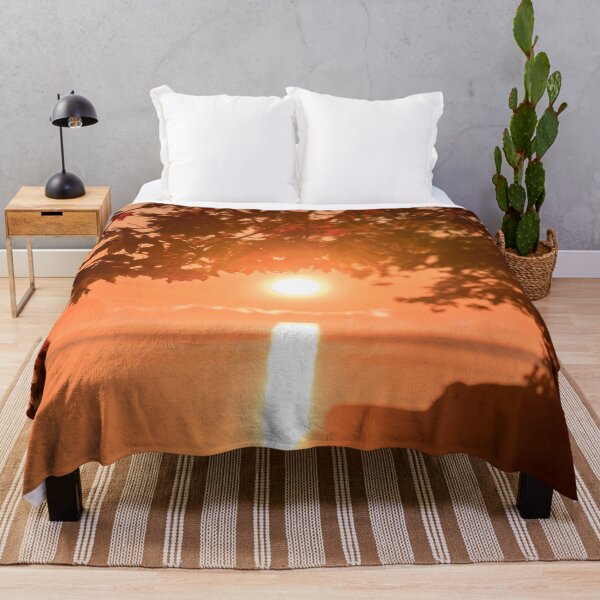Item preview, Dreamy Autumn - Lakeside Sunset in Bold Tangerine Cinnamon and Mahogany designed and sold by Georgia Mizuleva.