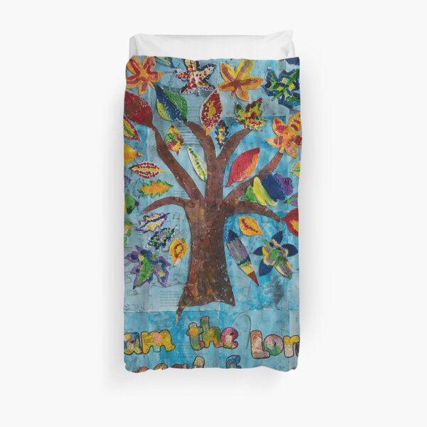 HHPS Art Show, Class 1T, Recycled Paper and Paint: We Speak for the Trees…. Duvet Cover