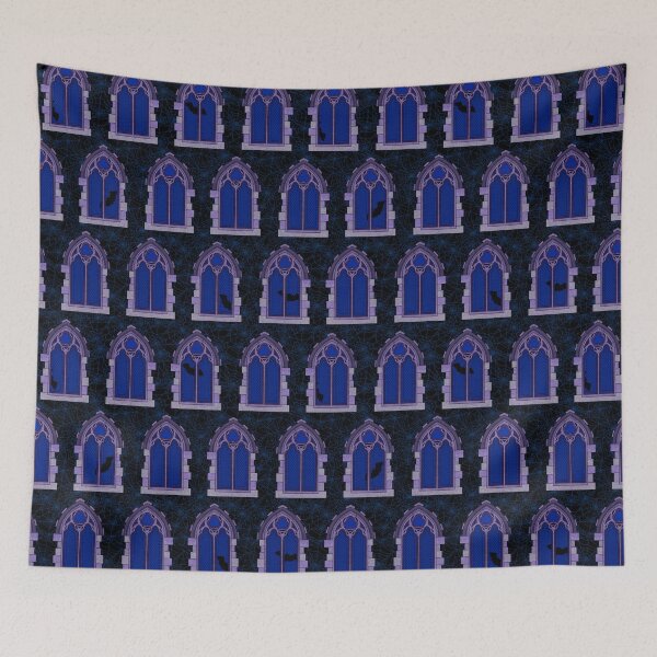 Item preview, Gothic Halloween Windows // Midnight Blue designed and sold by The Wellington Boot.