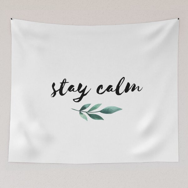 Item preview, Stay Calm Watercolor Green Leaves designed and sold by BohoMoon.