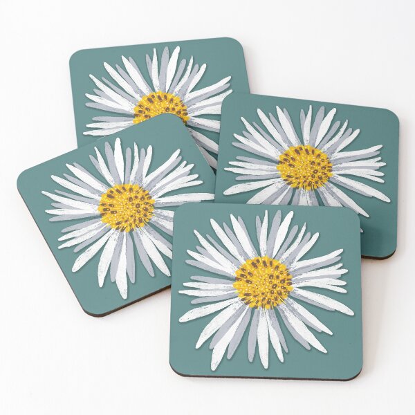 Item preview, White asters on green designed and sold by colorofmagic.