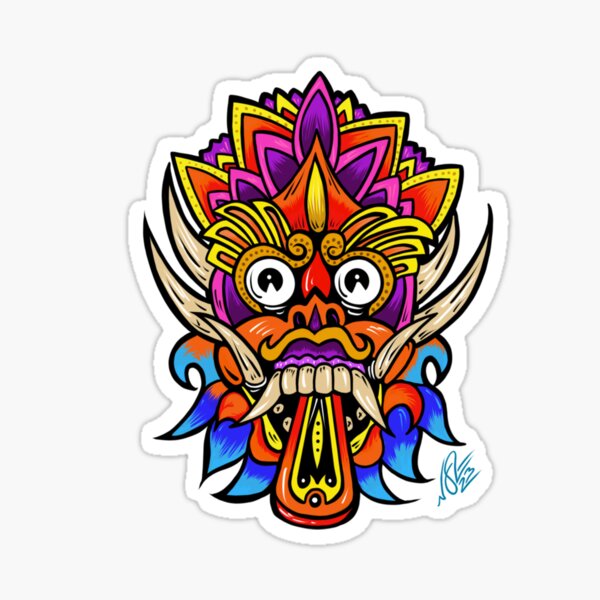“Indonesian Mask by NO23 Artworks” Sticker for Sale by NO23Artworks