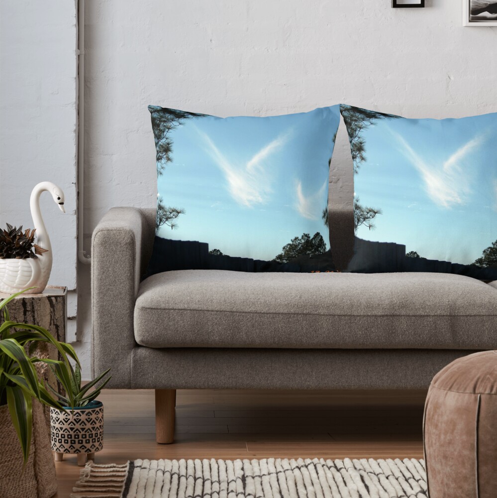 Christmas Eve Snow Angels Throw Pillow
