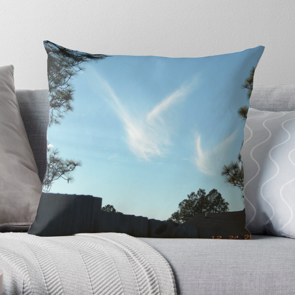 Christmas Eve Snow Angels Throw Pillow