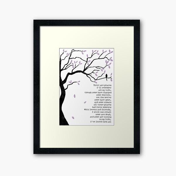In my life, lyrics Framed Art Print