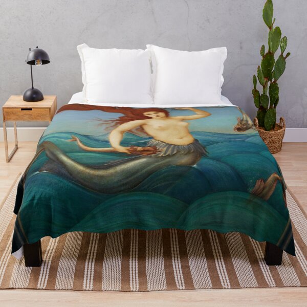 Item preview, Sea Nymph ,Mermeid Holding Fishes Above the Sea Waves designed and sold by BulganLumini.