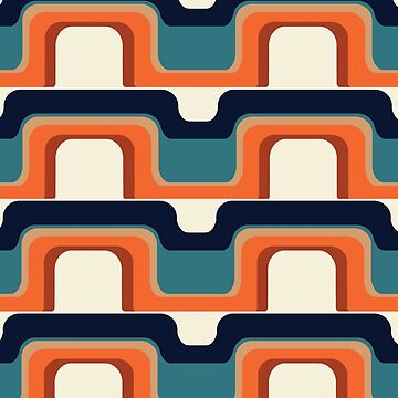 Artwork thumbnail, Mid-Century Modern Meets 1970s Orange & Blue by MonstersMashU