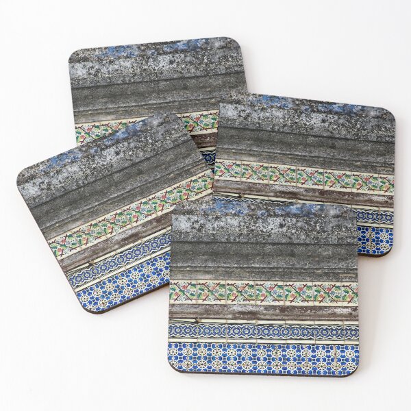 Item preview, Weathered Portuguese Tile Mosaic Pattern Decorated Building Facade designed and sold by worldways.