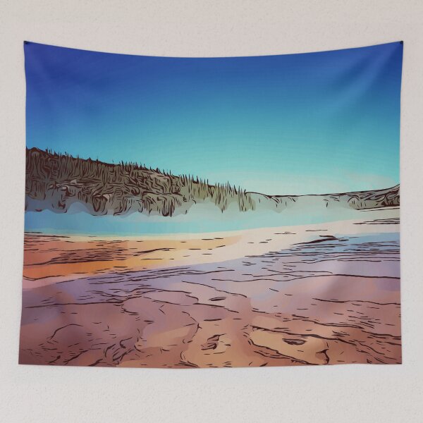 Item preview, Grand Prismatic, Yellowstone National Park - posterized designed and sold by Mauxmaux.