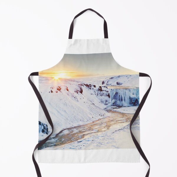 Item preview, Sunrise over frozen waterfall in Iceland. designed and sold by Victoria Ashman.