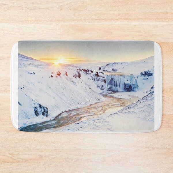 Item preview, Sunrise over frozen waterfall in Iceland.  designed and sold by Victoria Ashman.