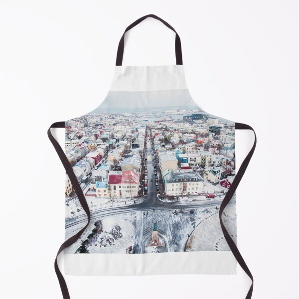 Item preview, View over Reykjavik from the clock tower, just after sunrise on a wintry day designed and sold by Victoria Ashman.