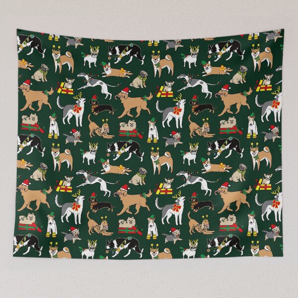 Item preview,  Christmas Dogs Green designed and sold by AnaAnaDesign.