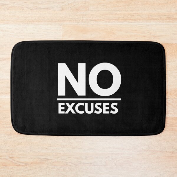 Item preview, No Excuses - Motivational Workout Typography Art (Black Edition) designed and sold by WolfSpiritCo.