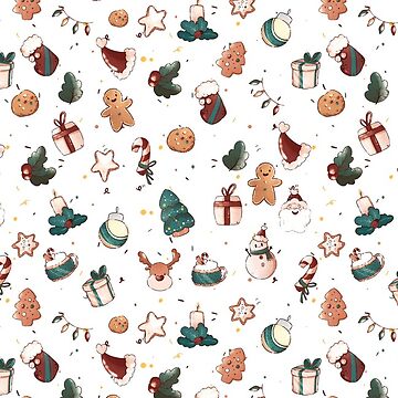 Artwork thumbnail, Christmas Pattern - Cute Christmas characters by Sandramartins