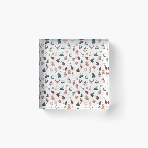 Christmas Pattern - Cute Christmas characters Acrylic Block