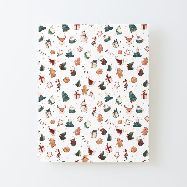 Christmas Pattern - Cute Christmas characters Canvas Mounted Print