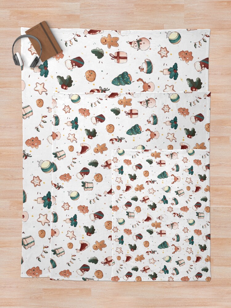 Thumbnail 5 of 6, Throw Blanket, Christmas Pattern - Cute Christmas characters designed and sold by Sandramartins.