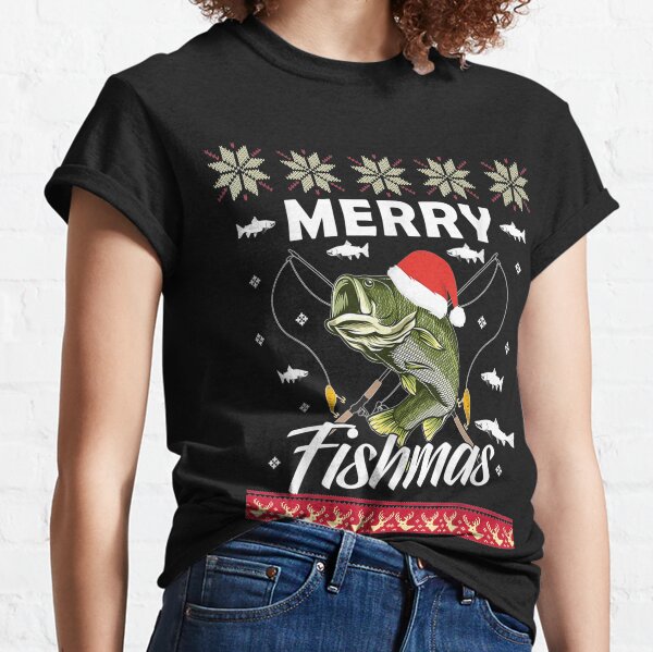  Merry Fishmas Santa Fishing Ugly Christmas Sweater