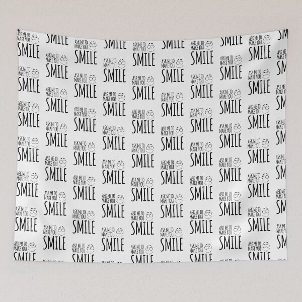 Item preview, Ask me to make you smile black and white text designed and sold by ashdenent.