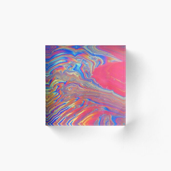Rainbow Swirl Acrylic Block