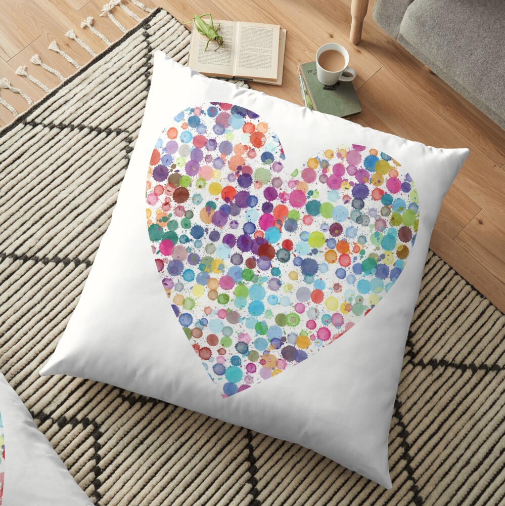 Kaleidoscope Heart Floor Pillow