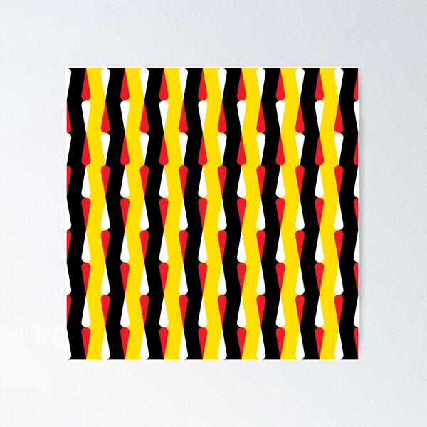 Item preview, Geometric Pattern 85 (droplet black, yellow, red) designed and sold by Geometric Patterns.