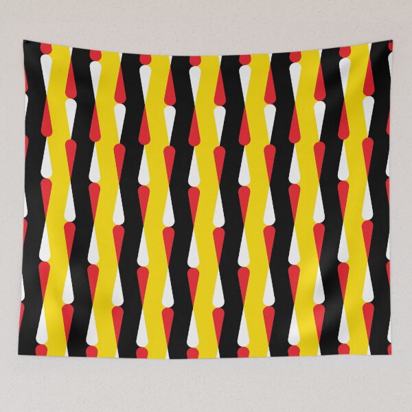 Item preview, Geometric Pattern 85 (droplet black, yellow, red) designed and sold by Geometric Patterns.