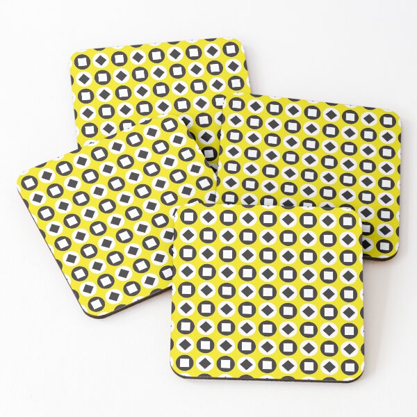 Item preview, Geometric Pattern 254 (yellow circles and squares) designed and sold by Geometric Patterns.