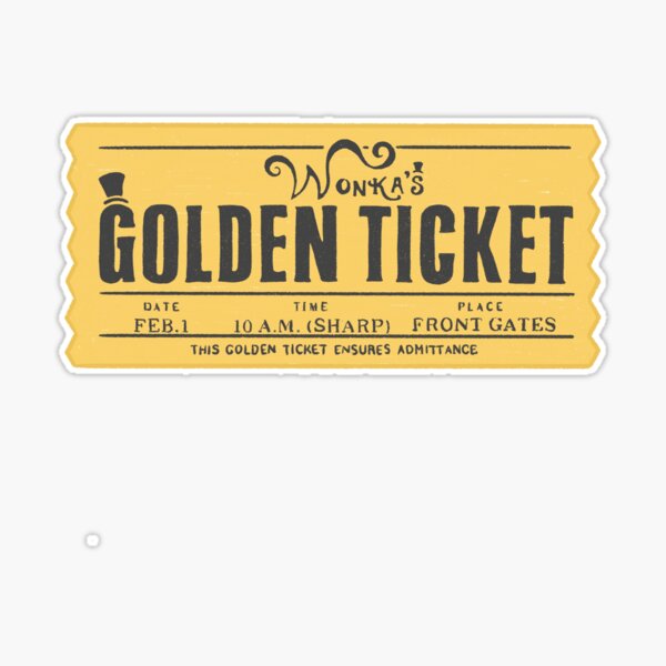 Wonka Bar with Golden Ticket Sticker for Sale by daniasdesigns