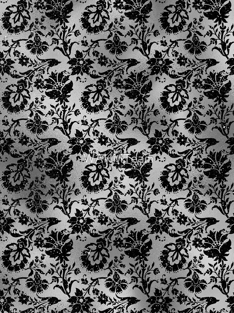 Black and Grey Floral Flourish Design by WAHMTeam