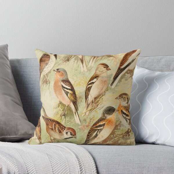 Item preview, A flock of sparrows and seed eating birds vintage art designed and sold by Vintage Designs +.